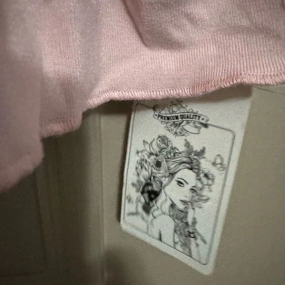 Pink Ruffled Long Sleeve Fit and Flare Dress - Picture 4 of 5